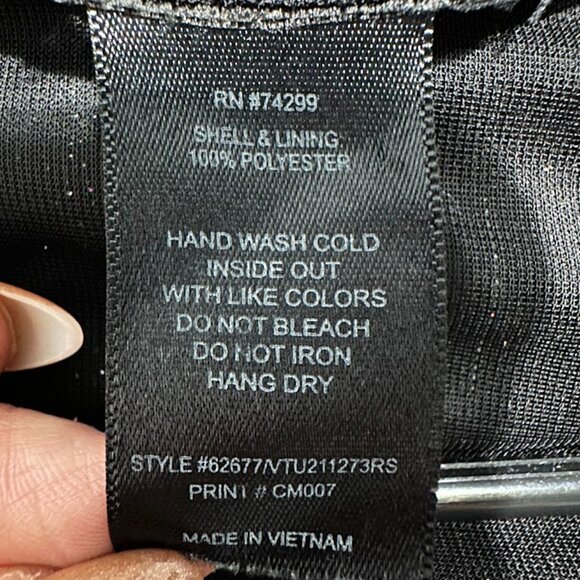 Black Sheer Sparkle Midi Dress with Belt and Long Sleeves Size: M - Picture 12 of 12